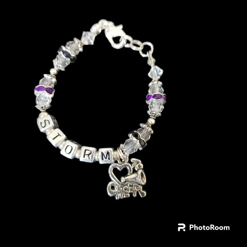 Cheerleader Custom Made Bracelet "STORM" Young Girl - Picture 1 of 7